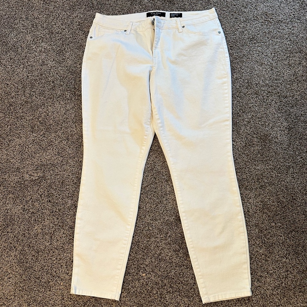 Nine West Cream Skinny Jeans